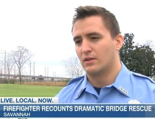 Savannah firefighter saves man thrown from Back River Bridge speaks